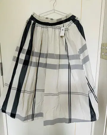 Bleu Bleuet 체크 무늬 플레어 스커트 M 사이즈