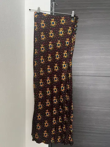 솔레아도 레이온 큐프라 프린트 롱 스커트