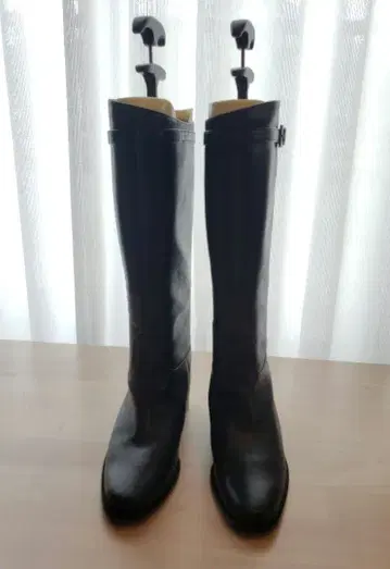 가죽 블랙 롱 부츠 버클 포함