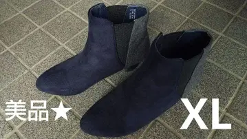 네이비 사이드 고어 부츠 힐 5cm