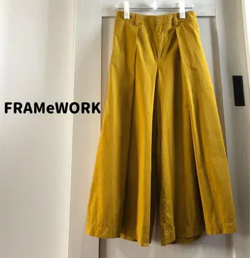 FRAMeWORK 치노 스커트 라이크 와이드 팬츠 머스타드