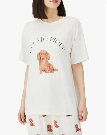 gelatopique DOG 패턴 원포인트 T셔츠 PWCT241257