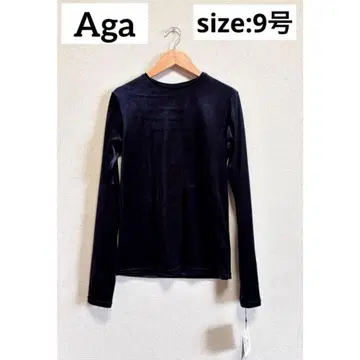 Aga 야마다야 벨로아 크루넥 상의 네이비