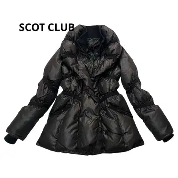 SCOT CLUB 다운 코트 자켓 블루종 블랙 지퍼 여배우 옷깃