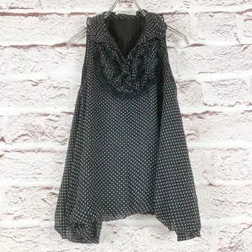 zr374 COCA 슬리브리스 도트 튜닉 M 코카