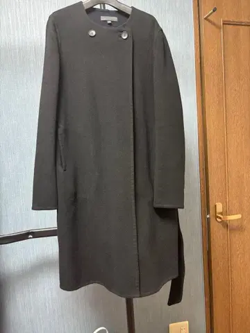 블랙 노카라 코트