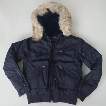 랄프 로렌 블랙 다운 자켓 퍼 포함