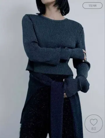 MIESROE 미에스로 웨이브 슬리브 리브 니트