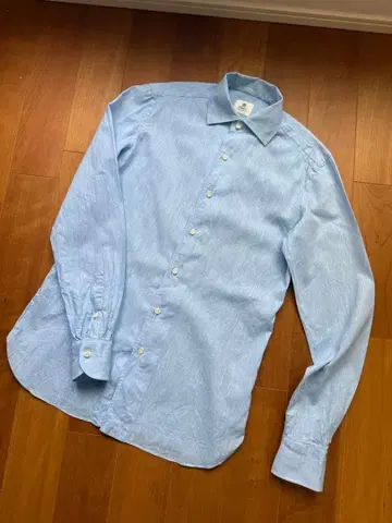 루이지 보렐리 라이트 블루 코튼 린넨