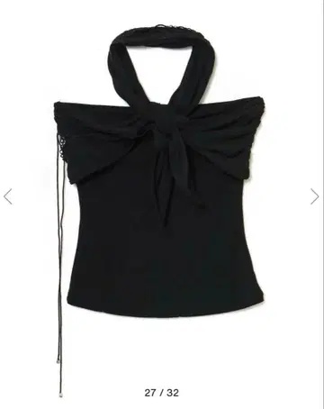 meltthelady 레이스업 타이 탑 블랙 넥