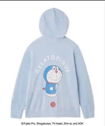 젤라또피케 도라에몽 자카드 후드티 블루 남성용 L