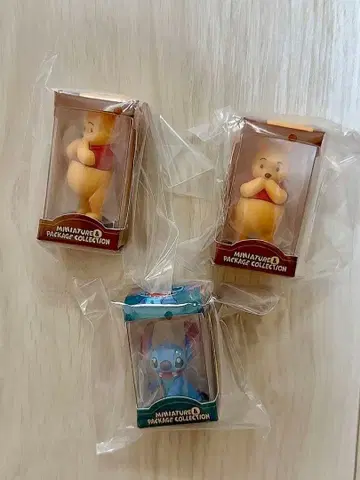 디즈니 미니어처 패키지 컬렉션 스티치 푸 3종 세트