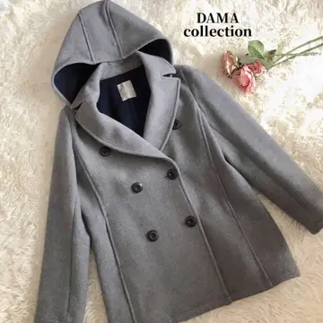 다마 컬렉션 코트 피코트 후드 그레이