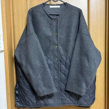 LUPILIEN 그레이 퀼팅 자켓 오버 사이즈