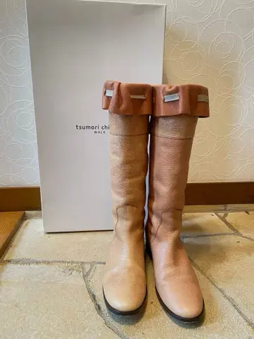 츠모리 치사토 워크 카멜 롱 부츠