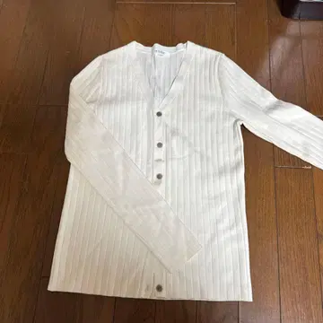 PLST 아이보리 리브 가디건 M 사이즈