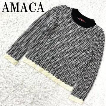 AMACA 아마카 믹스 니트 블랙 화이트 38 B8754