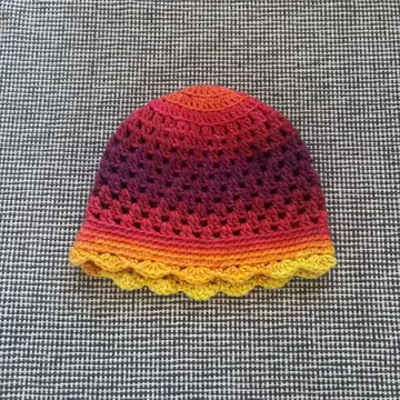 크로셰 모자 비니 핸드메이드 컬러풀 그라데이션