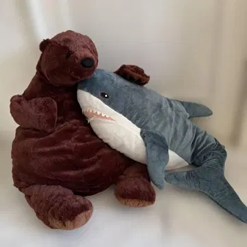 이케아 봉제 인형 곰 상어 세트