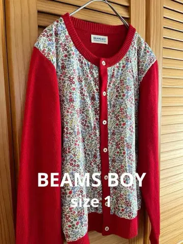 BEAMS BOY 리버티 패치 꽃무늬 가디건 size 1