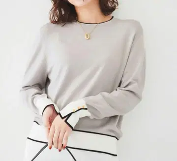 [1회 착용] 언타이틀 스판 레이온 풀오버 니트 라이트 그레이 2/M