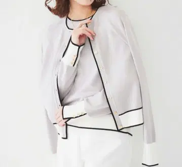 [1회 착용] 언타이틀 스판 레이온 가디건 니트 라이트 그레이 2/M