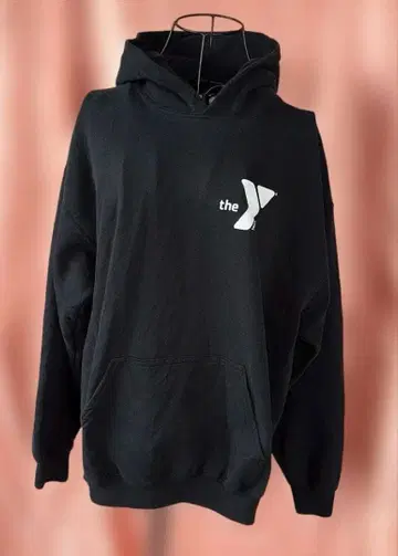 GILDAN theYMCA 블랙 풀오버 후드티