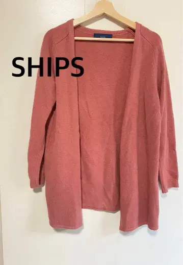 SHIPS 쉽스 핑크 긴팔 가디건 울 캐시미어