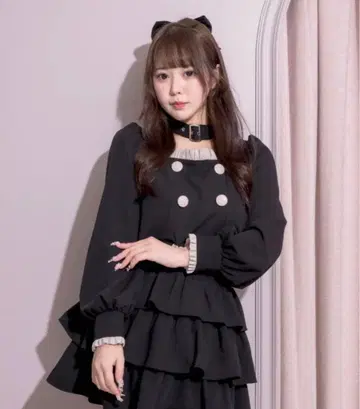 pium 초커 벨트 프릴 상의