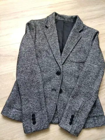 [] 블랙 테일러드 자켓 트위드풍 울 혼방 가을/겨울 사양