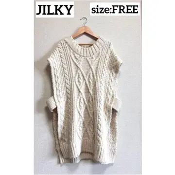 질키 아란 패턴 니트 베스트 JILKY 아이보리