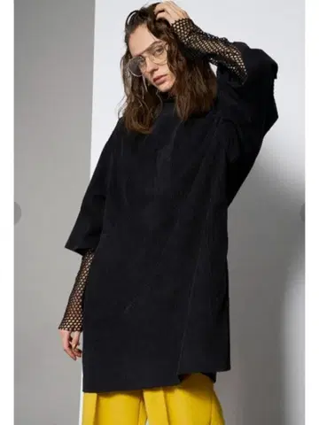 MAISON SPECIAL 코듀로이 빅 튜닉 상의 네이비