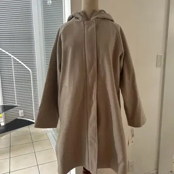 스콧 클럽 새상품 베이지 코트 후드 부착