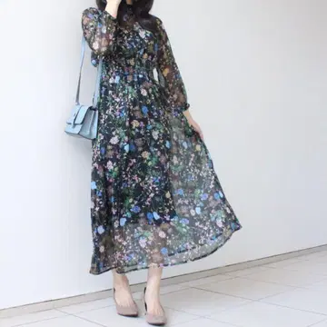 페리쉘 꽃무늬 롱 원피스 (이너 포함)