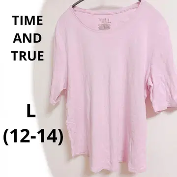 타임 앤 트루 핑크 크루넥 티셔츠 L 여성용