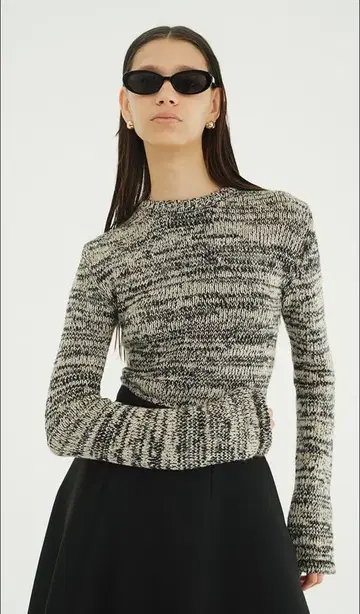 미사용품 CLANE 코튼 숏 니트탑