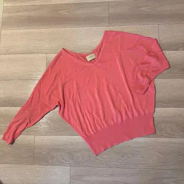 UNITED ARROWS 핑크 V넥 코튼 니트 긴팔 F사이즈