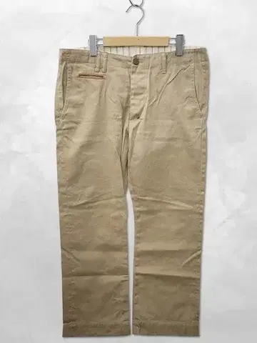 아나크로노옴 가죽 사용 코튼 트윌 스트레이트 팬츠 치노 팬츠 36