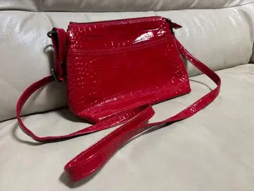 [ 컨디션 최상 ] 가마쿠라 타카노 숄더백 빨간색 레드 악어 가죽