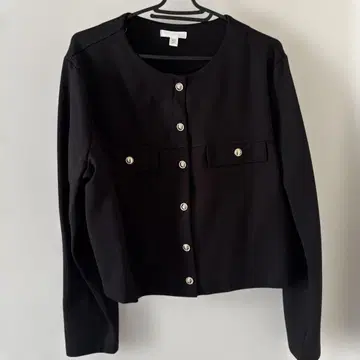 미사용 새상품 H&M 노카라 자켓 블랙 골드 버튼