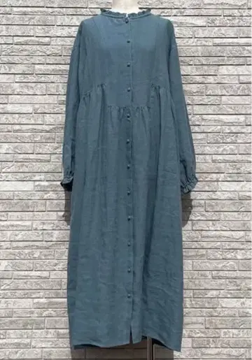 사만사 모스모스 타치카와 한정판 린넨 스탠드 프릴 원피스 색스