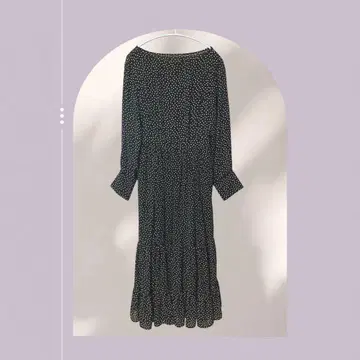 흑백 도트 긴팔 원피스