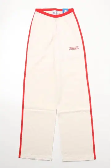 adidas 스트레이트 레그 팬츠 크림색/빨간색
