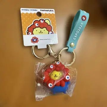 오사카 간사이 엑스포 미야쿠미야쿠 산리오 키링 폼폼푸딩 미사용 새상품