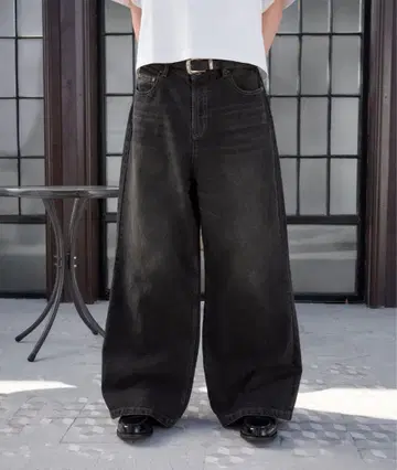 regen glanz 레겐그란츠 와이드 데님 블랙