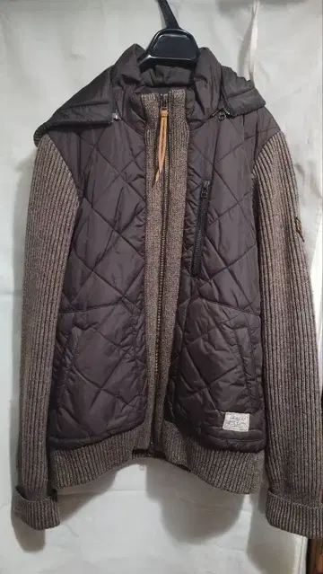 AVIREX 퀼팅 자켓 후드티 탈부착 후드 블루종 남성용