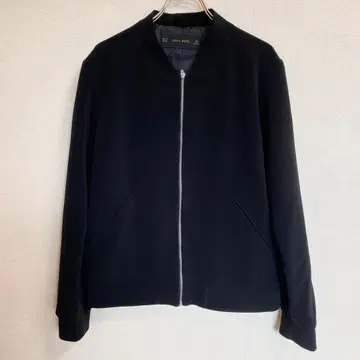 ZARA BASIC [ S ] 블랙 자켓 블랙 블루종 아우터 노카라