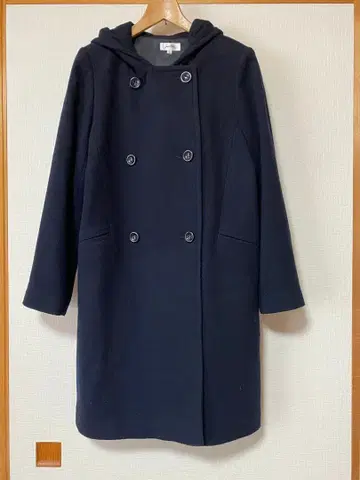 11호 purelast 울 70% 더블 버튼 후드 코트*학생