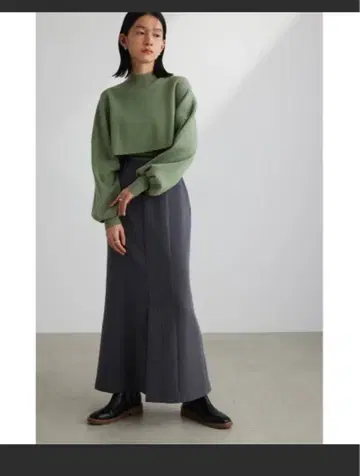 스타일 믹서기 허리 리본 머메이드 스커트