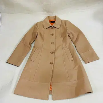 퀸즈 코트 스탠다드 칼라 롱 코트 캐시미어 혼방 사이즈 1 베이지